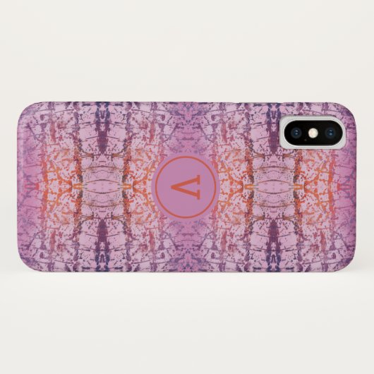 Coques Case-Mate iPhone Monogramme de Boho (Dos (Horizontal))