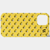 Coques Case-Mate iPhone Monogramme de bourdon souriant (Verso (horizontal))