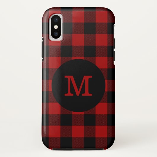 Coques Case-Mate iPhone Monogramme de Buffalo Plaid (Dos)