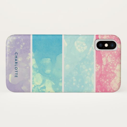 Coques Case-Mate iPhone monogramme de bulle pastel (Dos (Horizontal))