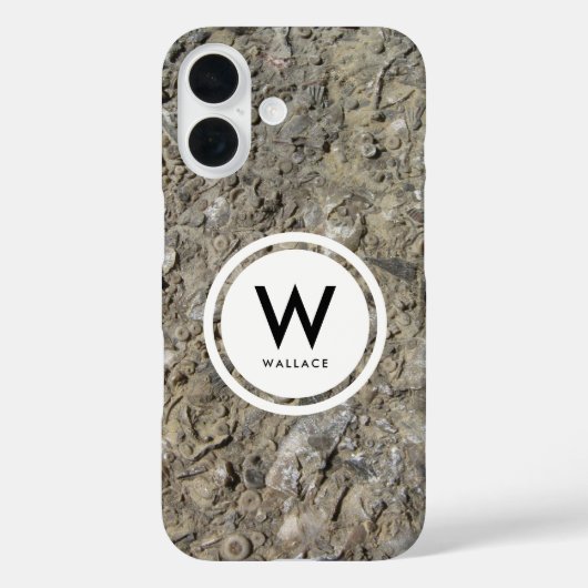 Coques Case-Mate iPhone Monogramme de calcaire de hachage fossile (Verso)