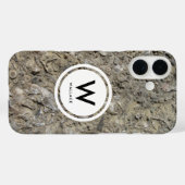 Coques Case-Mate iPhone Monogramme de calcaire de hachage fossile (Verso (horizontal))