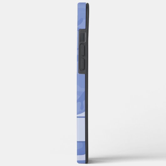 Coques Case-Mate iPhone Monogramme de camouflage bleu (Verso / Gauche)