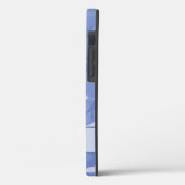 Coques Case-Mate iPhone Monogramme de camouflage bleu (Verso / Gauche)