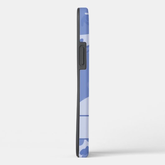 Coques Case-Mate iPhone Monogramme de camouflage bleu (Verso / Droite)