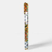 Coques Case-Mate iPhone Monogramme de carreaux d'orange méditerranéen géom (Verso / Gauche)