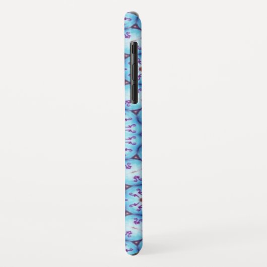 COQUES Case-Mate iPhone MONOGRAMME DE CERCLES DE FRACTAL BLEU ROSE (Dos/Gauche)