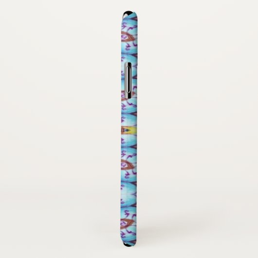 COQUES Case-Mate iPhone MONOGRAMME DE CERCLES EN FRACTAL BLEU ROSE (Dos/Droite)