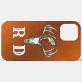 Coques Case-Mate iPhone Monogramme de chasse à la pêche (Verso (horizontal))