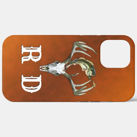 Coques Case-Mate iPhone Monogramme de chasse à la pêche (Verso (horizontal))