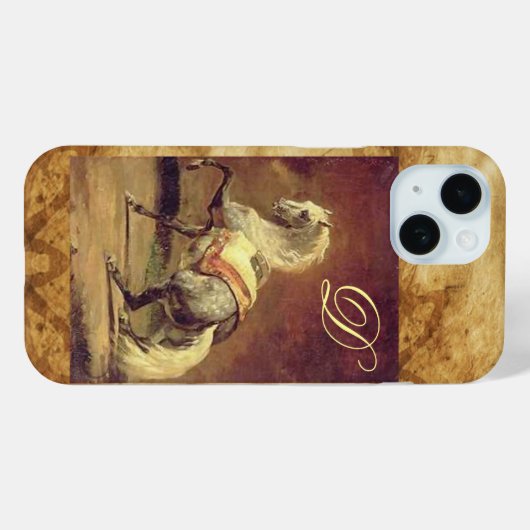 COQUES Case-Mate iPhone MONOGRAMME DE CHEVAL GRISÉ (Verso (horizontal))