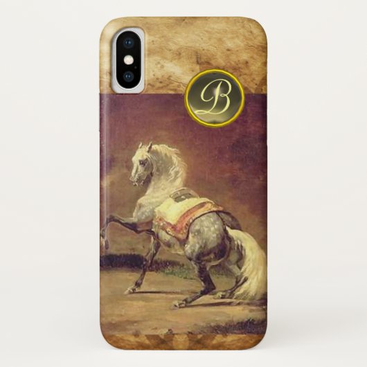COQUES Case-Mate iPhone MONOGRAMME DE CHEVAL GRISÉ (Dos)