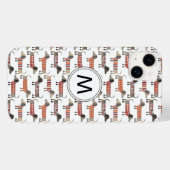 Coques Case-Mate iPhone Monogramme de chien de saucisse Dachshund (Verso (horizontal))