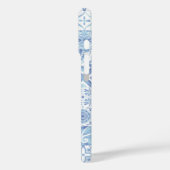 Coques Case-Mate iPhone Monogramme de citron, carreau bleu (Verso / Gauche)