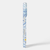 Coques Case-Mate iPhone Monogramme de citron, carreau bleu (Verso / Droite)