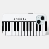 Coques Case-Mate iPhone Monogramme de clavier de piano noir et blanc (Verso (horizontal))