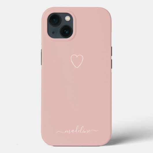 Coques Case-Mate iPhone Monogramme de coeur rose (Verso)