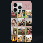 Coque iPhone 15 Pro Max Monogramme de collection photo personnalisée<br><div class="desc">Collage photo personnalisé coque iphone Monogramme</div>