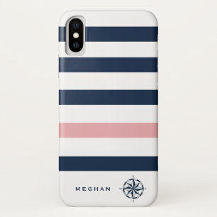 Case-Mate iPhone Case monogramme de compas de bandes nautiques