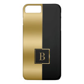 Coques Case-Mate iPhone monogramme de conception géométrique moderne Black (Dos)