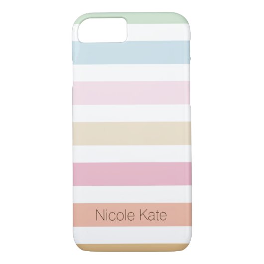 Coques Case-Mate iPhone monogramme de couleur pastel moderne (Dos)