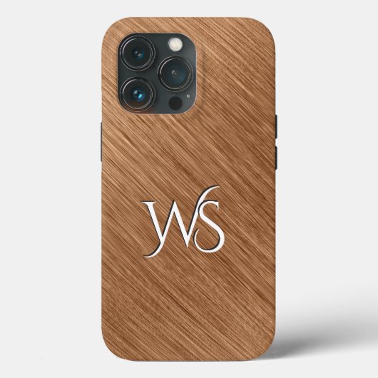 Coques Case-Mate iPhone Monogramme de cuivre brossé (Verso)