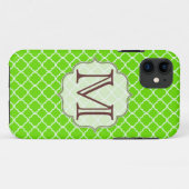 Coques Case-Mate iPhone Monogramme de demi-feuille vert citron IPHONE 5 Co (Dos (Horizontal))