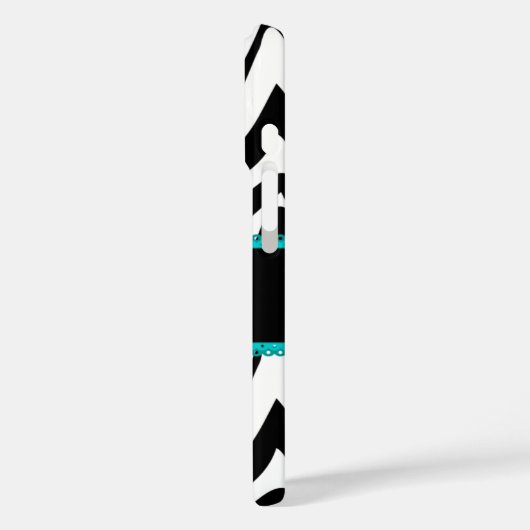 Coques Case-Mate iPhone Monogramme de dentelle d'Aqua d'impression de (Verso / Gauche)