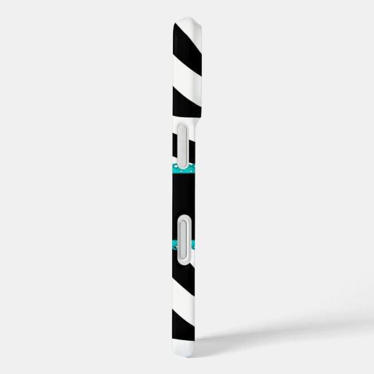 Coques Case-Mate iPhone Monogramme de dentelle d'Aqua d'impression de (Verso / Droite)