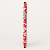 Coques Case-Mate iPhone Monogramme de dentelle florale rouge et blanche (Dos/Droite)