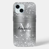 Coques Case-Mate iPhone Monogramme de fausse parties scintillant en métal  (Verso)