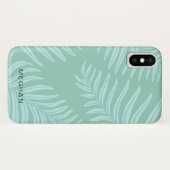 Coques Case-Mate iPhone monogramme de feuillage pastel tropical (Dos (Horizontal))