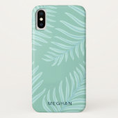 Coques Case-Mate iPhone monogramme de feuillage pastel tropical (Dos)