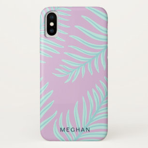 Case-Mate iPhone Case monogramme de feuillage pastel tropical