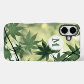 Coques Case-Mate iPhone Monogramme de feuilles d'érable au soleil (Verso (horizontal))