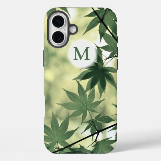 Coques Case-Mate iPhone Monogramme de feuilles d'érable au soleil (Verso)