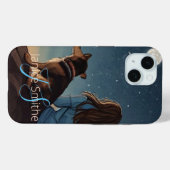 Coques Case-Mate iPhone Monogramme de fille et de chien (Verso (horizontal))