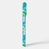 Coques Case-Mate iPhone Monogramme de fleurs bleues preppy (Verso / Droite)