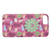 Coques Case-Mate iPhone Monogramme de fleurs botaniques roses rétro (Dos (Horizontal))