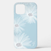 Coques Case-Mate iPhone Monogramme de Fleurs de ruban blanc délicat (Verso)