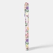 Coques Case-Mate iPhone Monogramme de fleurs ditsy rose et violet (Verso / Gauche)
