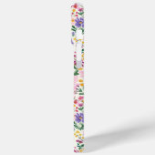 Coques Case-Mate iPhone Monogramme de fleurs ditsy roses et violettes (Verso / Gauche)