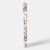Coques Case-Mate iPhone Monogramme de fleurs ditsy roses et violettes (Verso / Gauche)