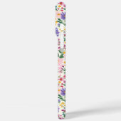 Coques Case-Mate iPhone Monogramme de fleurs ditsy roses et violettes (Verso / Gauche)