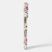 Coques Case-Mate iPhone Monogramme de fleurs ditsy roses et violettes (Verso / Droite)