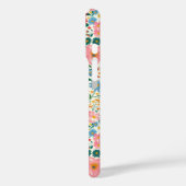 Coques Case-Mate iPhone Monogramme de fleurs ditsy rouges et roses (Verso / Gauche)