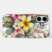 Coques Case-Mate iPhone Monogramme de fleurs tropicales Design d'île (Verso (horizontal))