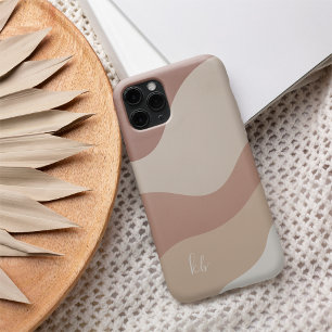 Coques iPhone 16 Monogramme de flux couleur Boho en terre cuite cla