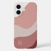 Coques Case-Mate iPhone Monogramme de flux couleur Boho Rose poussiéreux (Verso)