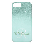 Coques Case-Mate iPhone Monogramme de fond de Parties scintillant Ombre ve (Dos)